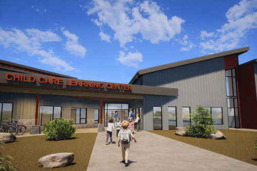 Pivot Architects rendering of the entrance to the center.